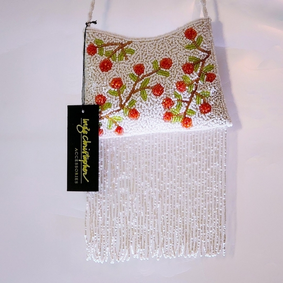 Hand Beaded Cherry Tree Mini Crossboddy Handbag - Picture 2 of 10